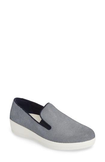 Women's Fitflop(tm) Houndstooth Superskate Sneaker M - Blue