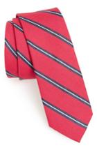 Men's 1901 Edinger Stripe Silk & Cotton Tie, Size - Red