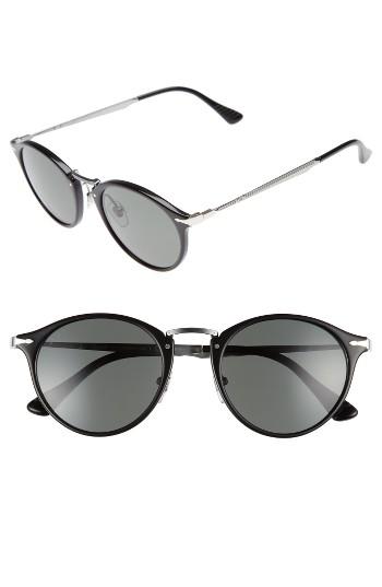 Men's Persol Sartoria Typewriter 51mm Polarized Sunglasses - Black/ Green