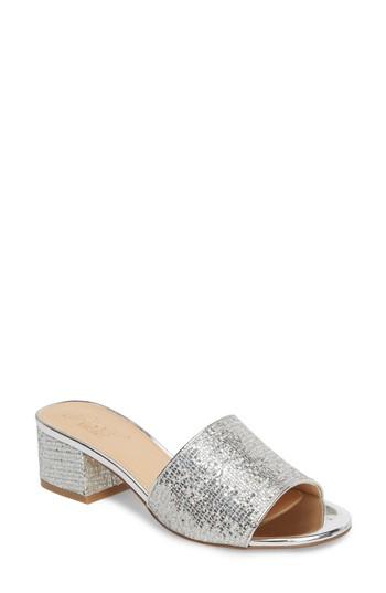Women's Jewel Badgley Mischka Tella Glitter Mule .5 M - Metallic