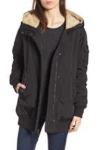 Women's Andrew Marc Nina Hooded Jacket With Faux Fur Trim