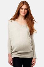 Women's Rosie Pope V-neck Maternity Sweater - Grey