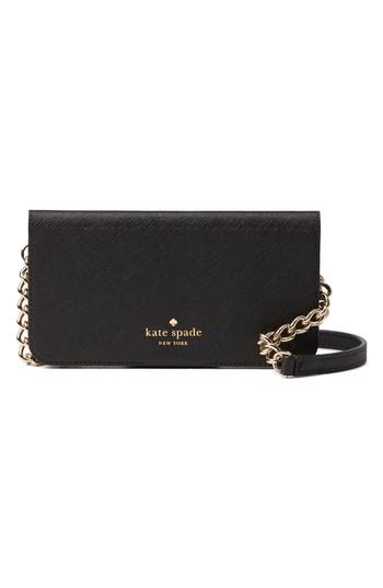 Kate Spade New York Iphone X Leather Folio Crossbody - Black