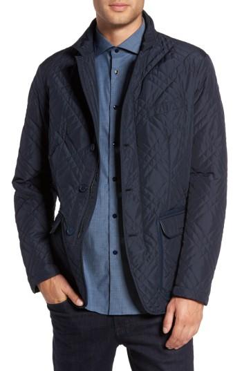 Men's Pal Zileri Quilted Field Jacket Us / 50 Eu R - Blue