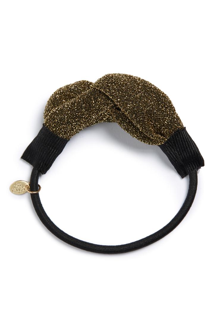 Cara Metallic Yarn Twist Ponytail Holder
