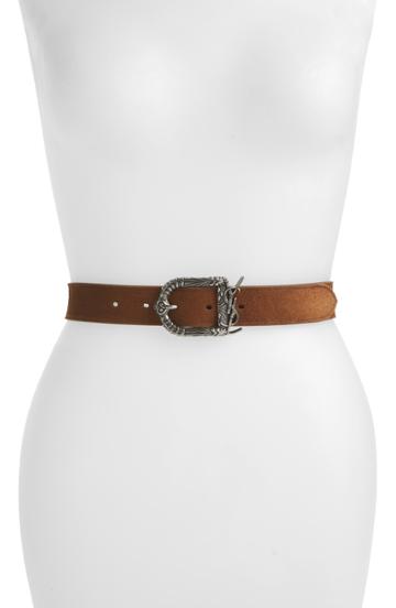 Women's Saint Laurent Celtic Monogram Leather Belt 0 - Noir/ Gris