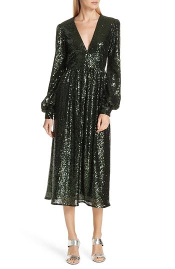 Women's Saloni Camille Sequin Midi Dress