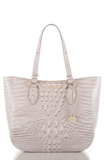 Brahmin Melbourne - Medium Lena Leather Tote - Grey