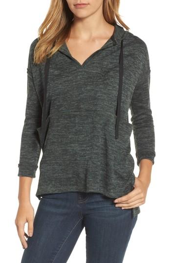 Women's Caslon Front Pocket Knit Hoodie, Size - Green
