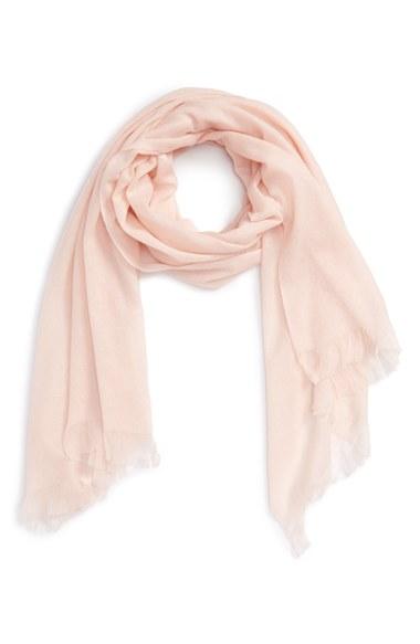 Women's Caslon Heathered Cashmere Gauze Scarf, Size - Pink