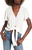 Women's Knot Front Shirt - Ivory