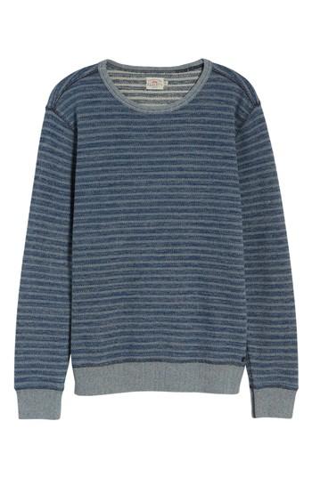 Men's Faherty Stripe Crewneck Sweatshirt - Blue