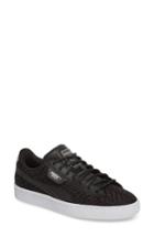 Women's Puma Basket Satin Woven Sneaker M - Black