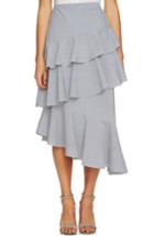 Women's Cece Tiered Seersucker Asymmetrical Skirt - Blue