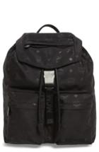 Mcm Monogrammed Nylon Backpack - Black