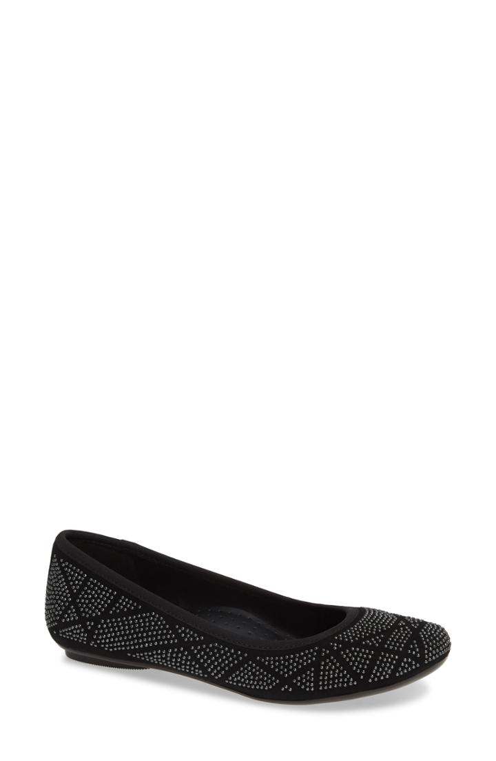 Women's Vaneli Susan Suede Ballet Flat M - Black