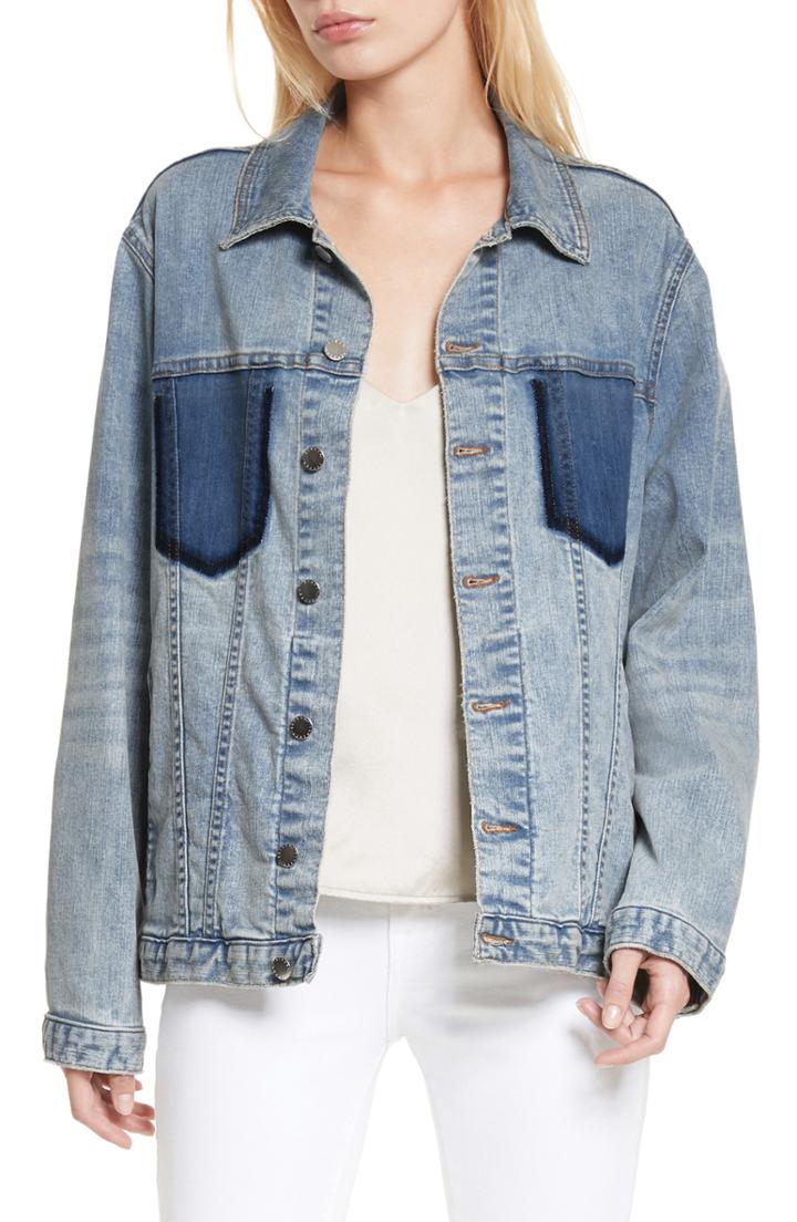 Women's L'agence Karina Shadow Pocket Denim Jacket