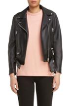 Women's Acne Studios Mock Core Leather Moto Jacket Us / 32 Eu - Black