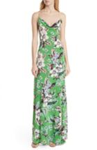 Women's Dvf Cowl Neck Silk Gown - Green
