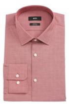 Men's Boss Marley Sharp Fit Easy Iron Textured Dress Shirt .5r - Red