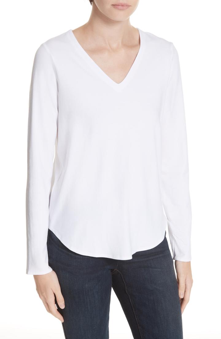 Women's Eileen Fisher V-neck Jersey Tee - Red