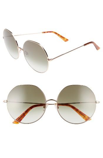 Women's D'blanc Sonic Boom 62mm Gradient Round Sunglasses - Polished Gold/ Olive Gradient