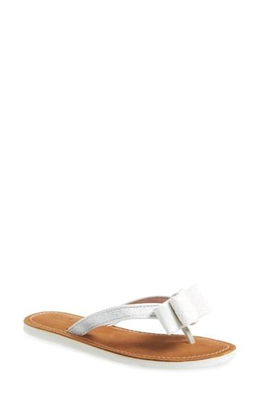 Women's Kate Spade New York 'icarda' Glitter Flip Flop .5 M - White