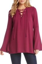 Women's Karen Kane Bell Sleeve Lace-up Top