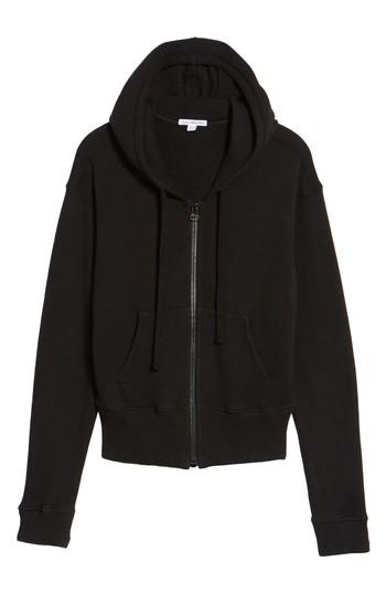 Women's James Perse H Terry Zip Hoodie, Size 2 - Black
