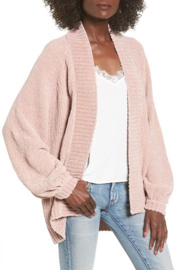 Women's Leith Chenille Blouson Cardigan - Pink