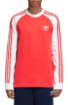 Men's Adidas Original 3-stripes Long-sleeve T-shirt - Red