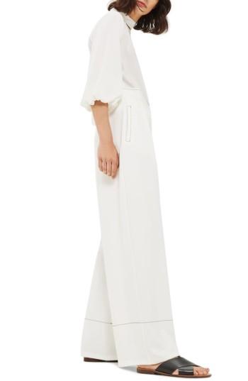 Women's Topshop Stitched Wide Leg Trousers Us (fits Like 0-2) X - Ivory