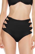 Women's Isabella Rose Bow Tie High Waist Bikini Bottoms - Black