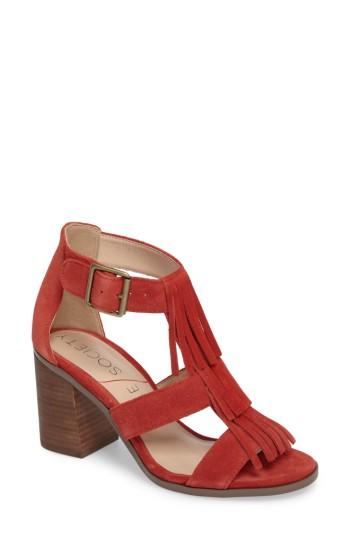 Women's Sole Society 'delilah' Fringe Sandal M - Red