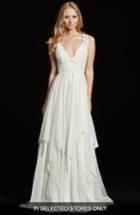 Women's Hayley Paige 'gwen' Sleeveless Grecian Draped Bodice Chiffon Gown, Size In Store Only - Ivory