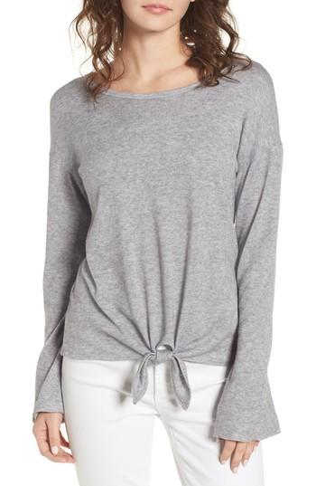 Women's Socialite Tie Waist Pullover - Grey