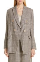 Women's Brunello Cucinelli Prince Of Wales Double Breasted Jacket Us / 36 It - Blue