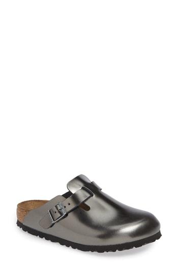 Women's Birkenstock Boston Soft Footbed Clog -7.5us / 38eu B - Metallic