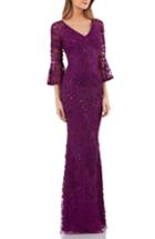 Women's Js Collections Soutache Embroidered Trumpet Gown - Purple