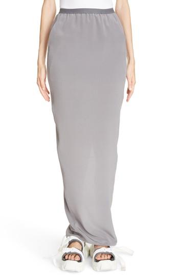 Women's Rick Owens Split Back Silk Skirt Us / 40 It - Grey