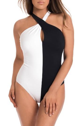 Women's Amoressa Domino Jinx Twist One-piece Swimsuit - Black