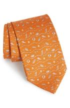 Men's Salvatore Ferragamo Evento Print Silk Tie, Size - Orange
