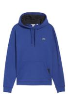 Men's Lacoste Brushed Fleece Logo Hoodie (xl) - Blue