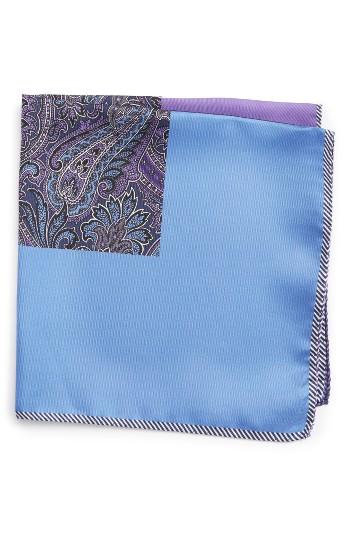 Men's Nordstrom Men's Shop Five Panel Silk Pocket Square, Size - Purple