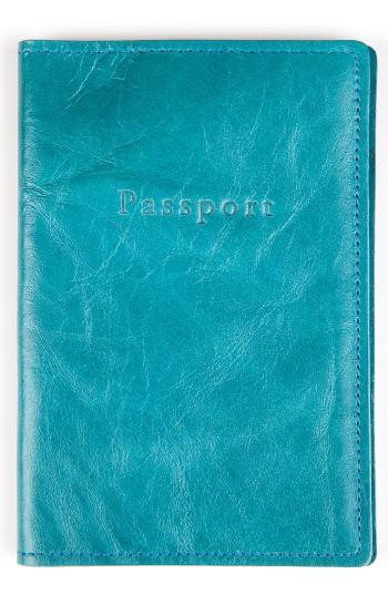 Men's Moore & Giles Leather Passport Case - Blue