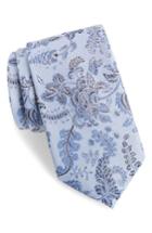 Men's Calibrate Trevis Floral Silk & Cotton Tie, Size - Blue