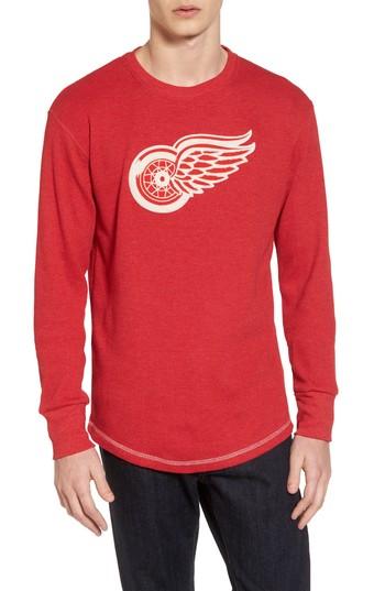 Men's American Needle Detroit Red Wings Embroidered Long Sleeve Thermal Shirt - Red