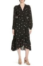 Women's Kate Spade New York Bakery Dot Midi Wrap Dress - Black