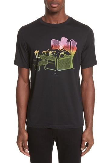 Men's Ps Paul Smith 12oz Skeleton Graphic T-shirt - Black