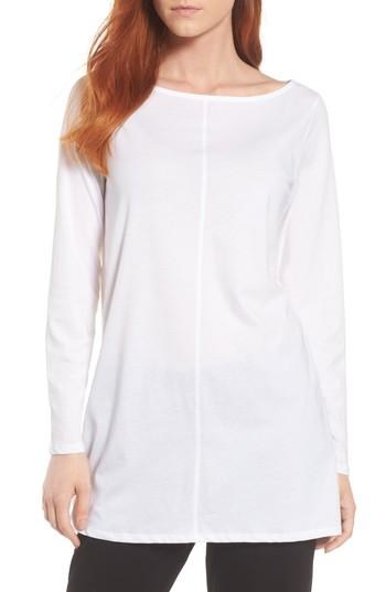 Women's Eileen Fisher Organic Cotton Jersey Tunic, Size - Ivory